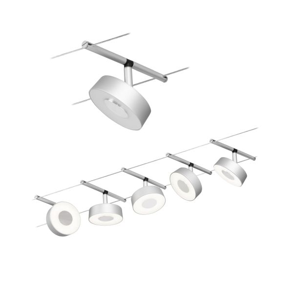 Paulmann 944.75 CorDuo LED Seilsystem Circle Basisset 5x180lm 5x5W 3000K 230/12V Chrom matt