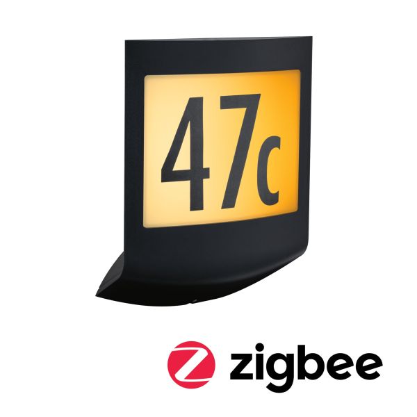 Paulmann 945.09 LED Außenwandleuchte Smart Home Zigbee 3.0 Padea Dämmerungssensor insektenfreundlich IP44 198x71mm Tunable Warm 8,2W 550lm 230V Anthrazit Kunststoff