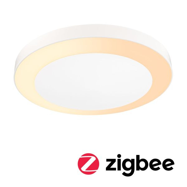 Paulmann 945.27 LED Deckenleuchte Smart Home Zigbee Circula Dämmerungssensor insektenfreundlich IP44 rund 320mm Tunable Warm 14W 880lm 230V Weiß Kunststoff