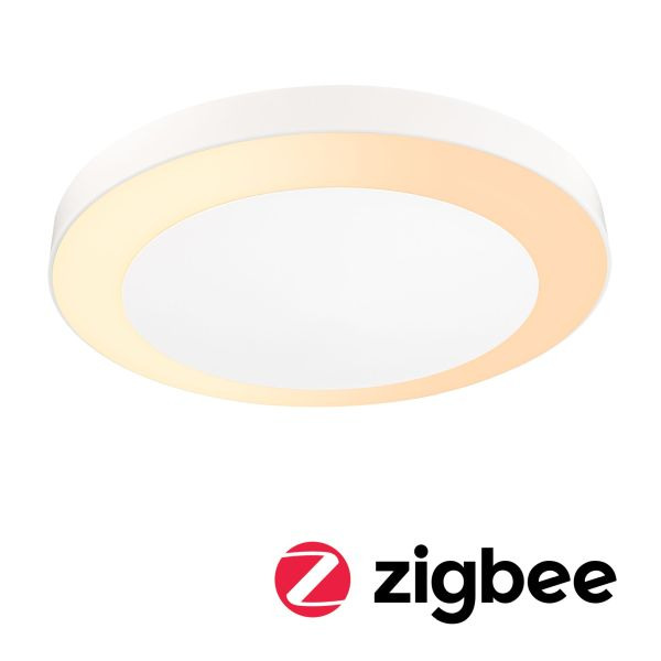 Paulmann 945.27 LED Deckenleuchte Smart Home Zigbee 3.0 Circula Dämmerungssensor insektenfreundlich IP44 rund 320mm Tunable Warm 14W 880lm 230V Weiß Kunststoff