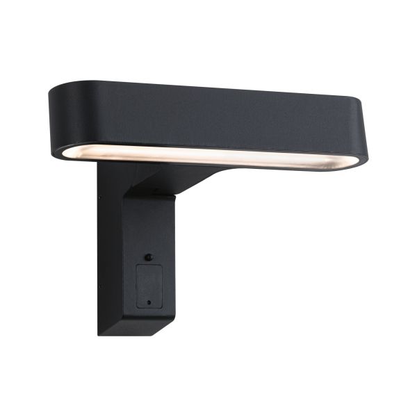 Paulmann 945.48 House LED Außenwandleuchte Ito Bewegungsmelder Horizontale Ausrichtung IP44 227x159mm 3000K 6W 450lm 230V 65° Anthrazit Metall#Kunststoff