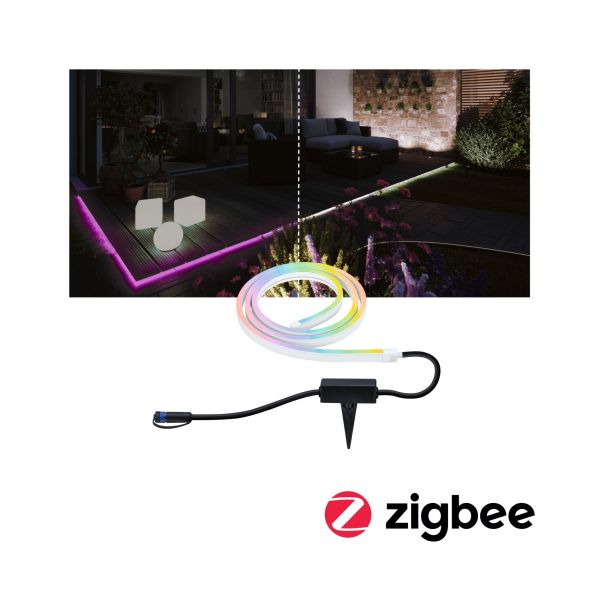 Paulmann 945.60 Plug & Shine LED Stripe Smart Home Zigbee 3.0 Smooth Einzelstripe IP67 RGBW+ 11W Weiß