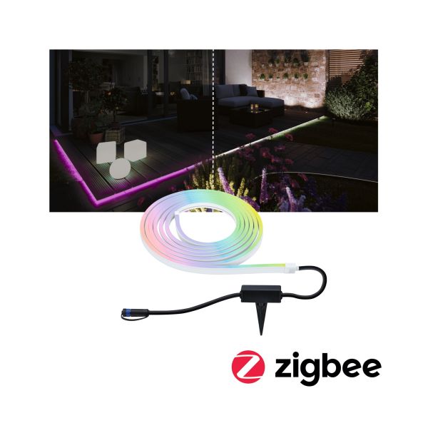 Paulmann 945.61 Plug & Shine LED Stripe Smart Home Zigbee 3.0 Smooth Einzelstripe IP67 RGBW+ 22W Weiß