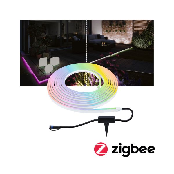 Paulmann 945.62 Plug & Shine LED Stripe Smart Home Zigbee 3.0 Smooth Einzelstripe IP67 RGBW+ 39W Weiß
