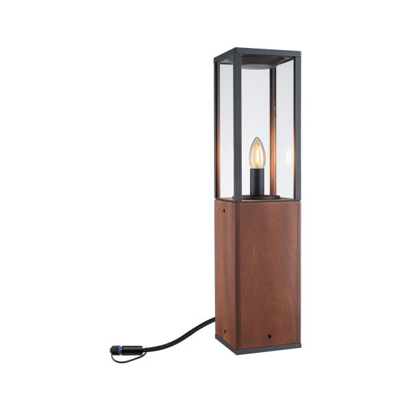 Paulmann 946.74 Plug & Shine Pollerleuchte Venea Einzelleuchte IP44 1900K 2W Holz