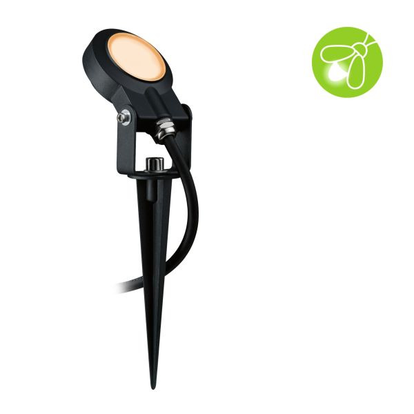 Paulmann 947.28 Plug & Shine LED Gartenstrahler Sting Einzelspot insektenfreundlich IP67 2200K 6,3W Anthrazit