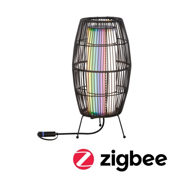 Paulmann 947.54 Plug & Shine LED Lichtobjekt Smart Home Zigbee 3.0 Basket IP44 RGBW+ 3,2W Schwarz