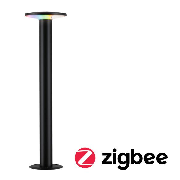Paulmann 947.56 LED Pollerleuchte Smart Home Zigbee 3.0 Plate IP44 600 mm RGBW+ 5W 200lm 230V Anthrazit Metall#Kunststoff