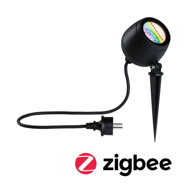 Paulmann 947.71 LED Gartenstrahler Smart Home Zigbee 3.0 Kikolo IP65 90mm RGBW+ 6,2W 440lm 230V Anthrazit Kunststoff#Aluminium