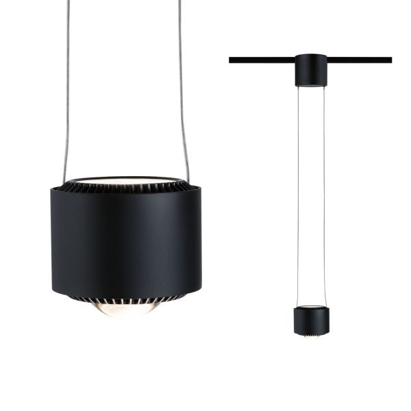 Paulmann 949.72 URail LED Pendel Aldan 860lm / 460lm 8,5 / 4,5W 2700K dimmbar 230V Schwarz matt