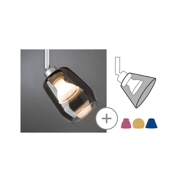 Paulmann 953.59 URail Schirm Vento DecoSystems 80mm Rauchglas