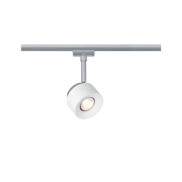 Paulmann 953.73 URail LED Schienenspot Pane Einzelspot 400lm 7,4W 2700K dimmbar 230V Weiß/Chrom matt