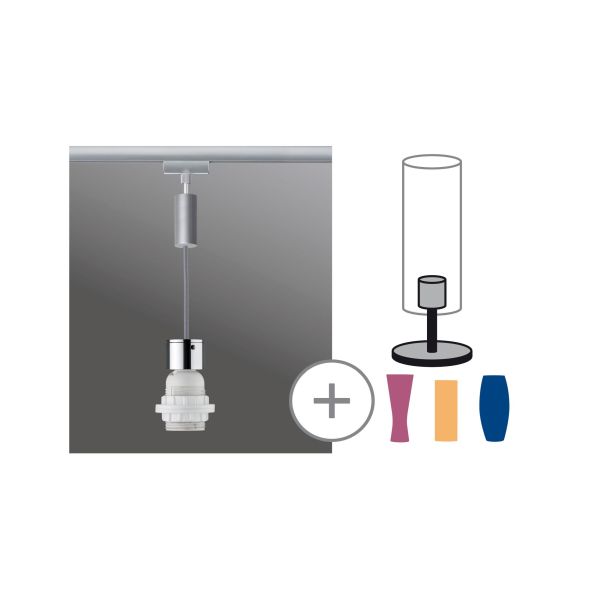Paulmann 954.36 URail Pendel 2Easy E27 max. 20W dimmbar 230V Chrom matt#Chrom