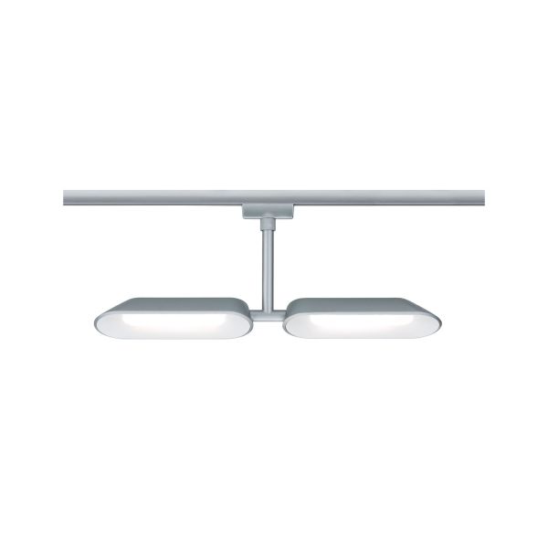 Paulmann 954.69 URail LED Schienenspot Dipper Einzelspot 2x650lm 2x8W 2700K dimmbar 230V Chrom matt#Weiß