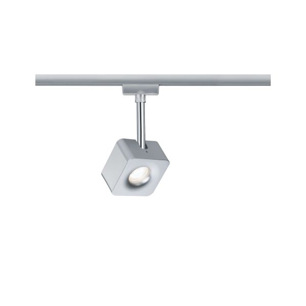 Paulmann 955.10 URail LED Schienenspot Cube Einzelspot 540lm 8W 2700K dimmbar 230V Chrom matt/Chrom