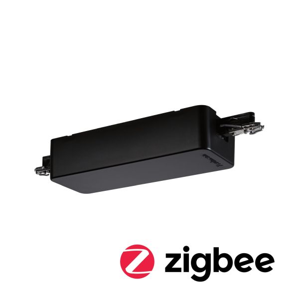 Paulmann 968.15 URail Schienenadapter Smart Home Zigbee 3.0 Dimm/Switch 155x56mm Schwarz matt