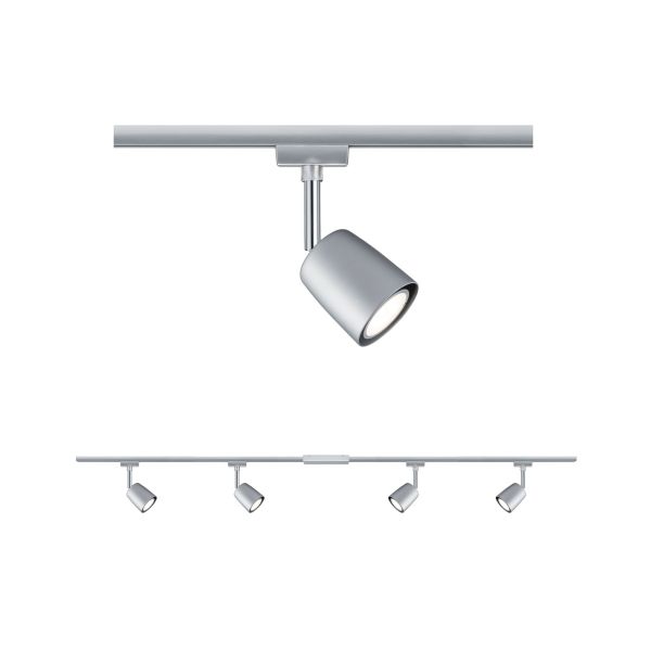 Paulmann 968.97 URail Schienenspot Cover Basisset GU10 max. 4x10W dimmbar 230V Chrom matt#Chrom