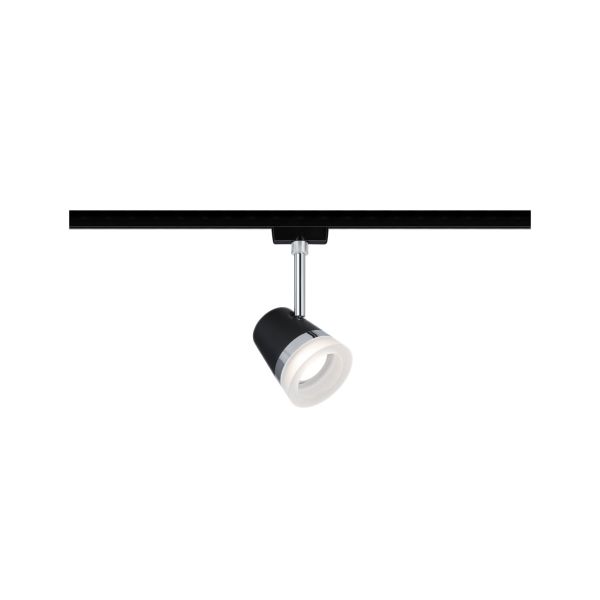 Paulmann 969.25 URail Schienenspot Cone Einzelspot GU10 max. 10W dimmbar 230V Schwarz matt#Chrom