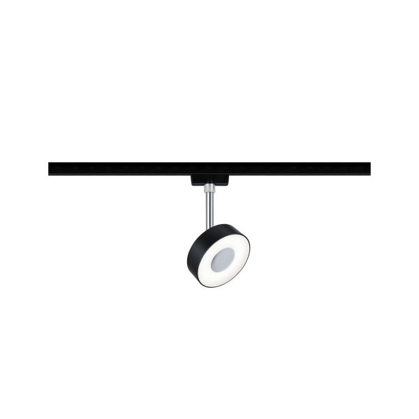 Paulmann 969.39 URail LED Schienenspot Circle Einzelspot 160lm 5W 4000K dimmbar 230V Schwarz matt#Chrom