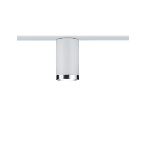 Paulmann 969.63 URail Schienenspot Tube Einzelspot GU10 max. 10W dimmbar 230V Weiß#Chrom matt