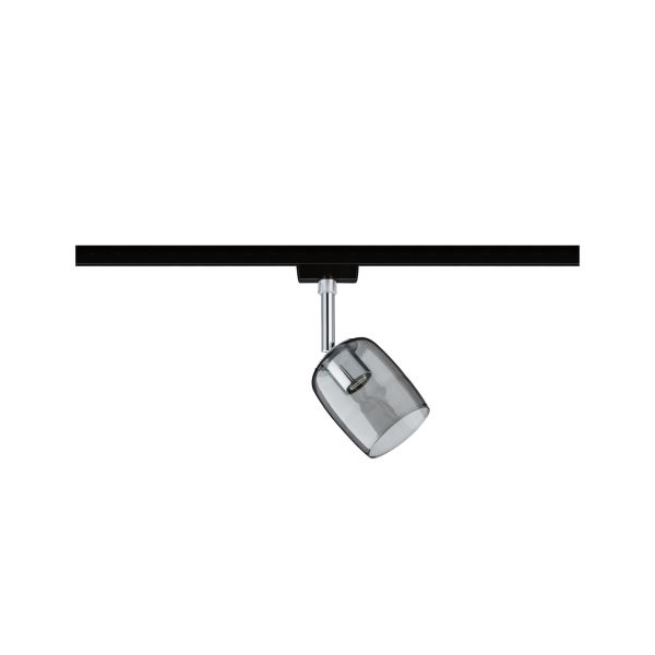 Paulmann 969.67 URail Schienenspot Blossom Einzelspot G9 max. 10W dimmbar 230V Schwarz matt#Rauchglas