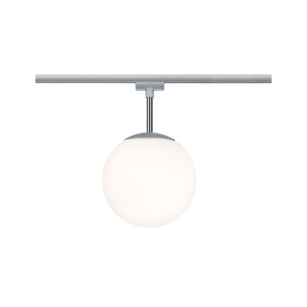 Paulmann 976.02 URail Schienenspot Globe Einzelspot E14 max. 10W dimmbar 230V Chrom matt#Opal