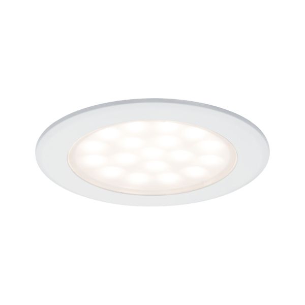 Paulmann 999.21 LED Möbeleinbauleuchten Spiegelschrank rund 65mm 2x2,5W 2x180lm 230/12V 3000K Weiß matt