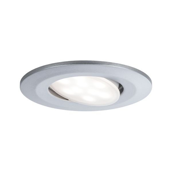 Paulmann 999.28 LED Einbauleuchte Calla schwenkbar IP65 rund 90mm 30° 6W 530lm 230V 4000K Chrom matt