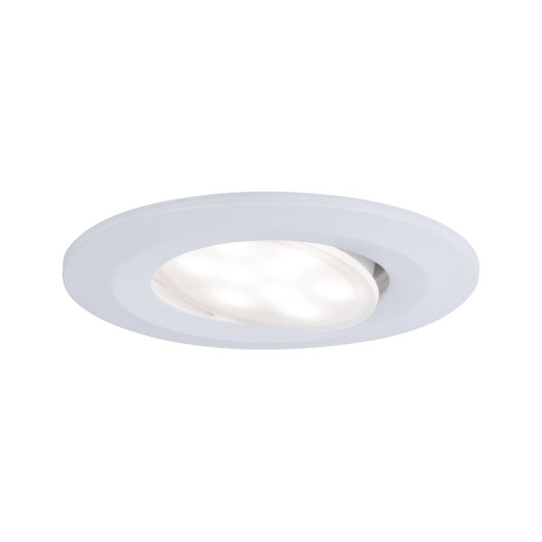 Paulmann 999.30 LED Einbauleuchte Calla schwenkbar IP65 rund 90mm 30° 5,2W 460lm 230V dimmbar 4000K Weiß matt