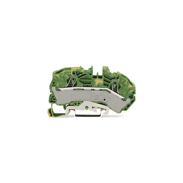 Verteilerklemme, PE-Schutzleiter grün, f. Tragschiene, 7 x 16mm²