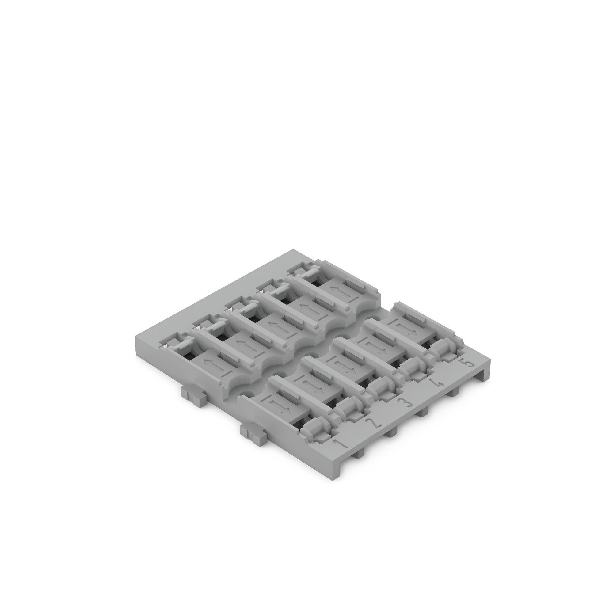 Wago 221-2525 Befestigungsadapter 5-fach für Durchgangsverbinder mit Hebel grau 25 Stück