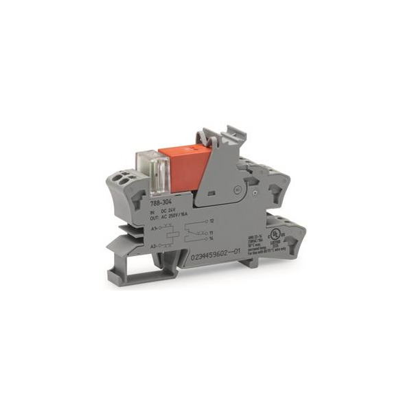 Wago 788-304 Relaismodul Eingangsnennspannung DC 24 - 1 Wechsler grau