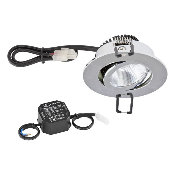 EVN P-LED Deckeneinbauleuchte 3000K 230V rund chrom