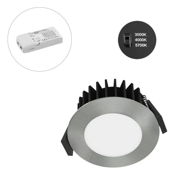EVN LED-Spot 230V DALI IP54 3000-5700K chrom satiniert
