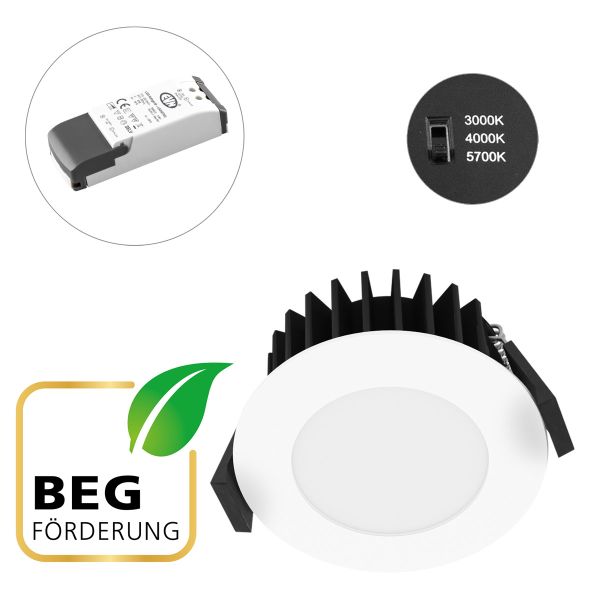 EVN LED-Spot 230V dimmbar IP54 3000-5700K weiß