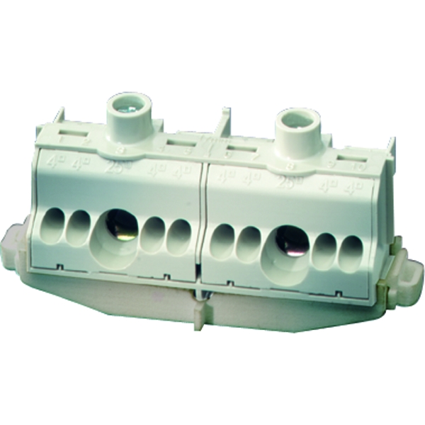 Hensel FC L 10 Klemme 2 x 25qmm, 8 x 4 qmm, Befestigung auf Tragschienen (Hutprofil 35 mm)