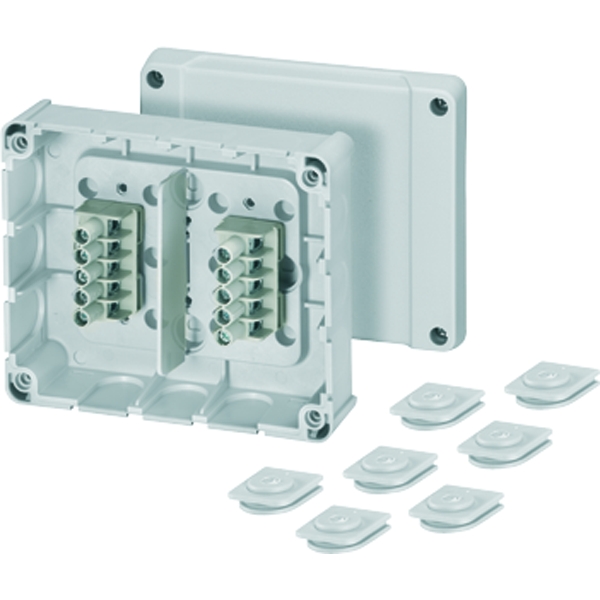 Hensel DP 9222 Kabelabzweigkasten 1,5-2,5 qmm 3phasig, 4 qmm 1ph., 2x 5pol. Klemmen