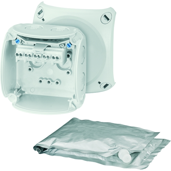 Hensel WP 0202 G Kabelabzweigkasten 1,5-2,5 qmm, 3phasig, 4 qmm 1phasig, 5polig, grau