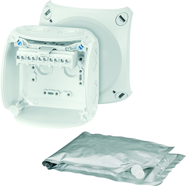 Hensel WP 0404 G Kabelabzweigkasten 1,5-4 qmm, 3phasig, 6 qmm 1phasig, 5polig, grau