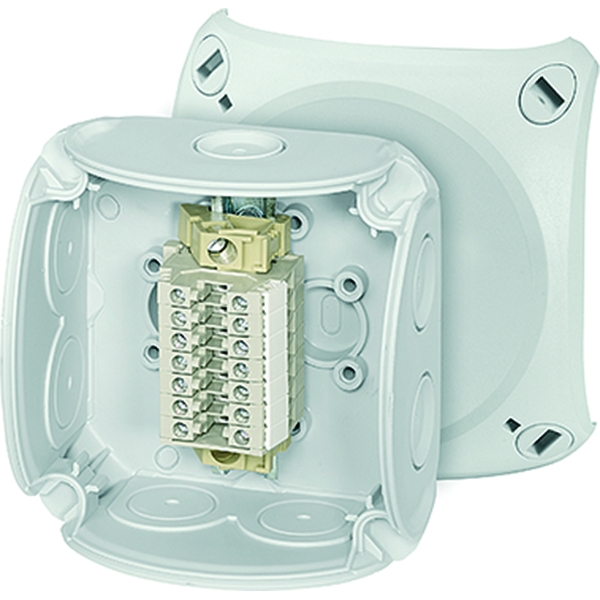 Hensel RK 0207 T Reihenklemmenkasten 1,5-2,5 qmm, 7 Klemmen WKM, mit Außenlaschen