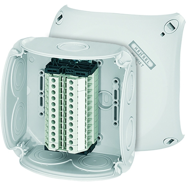 Hensel RK 0612 T Reihenklemmenkasten 1,5-6 qmm, 12 Klemmen WT 4, mit Außenbefestigung