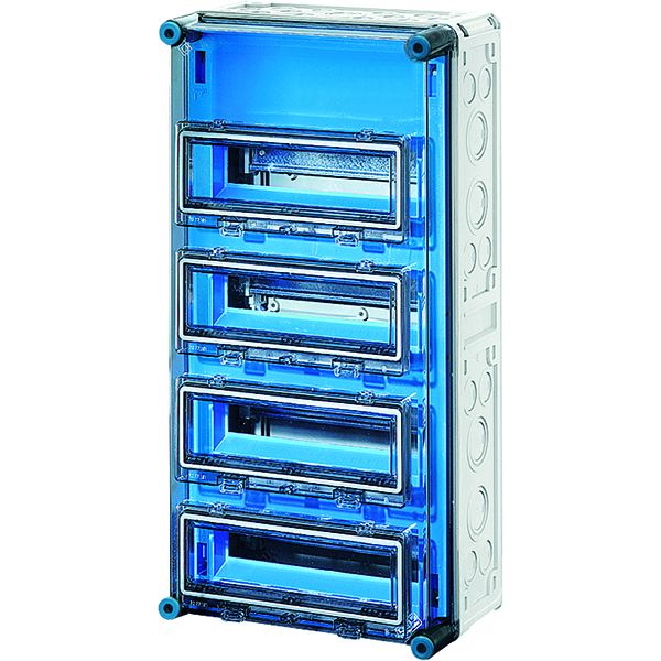 Hensel Mi 1445 Mi-Automatengehäuse, 48 TE, mit 4 Klappdeckeln, o. PE- und N-Klemmen