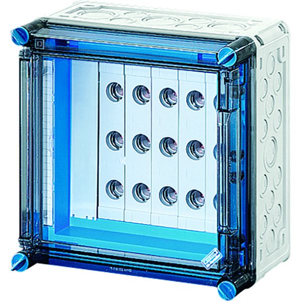 Hensel Mi 3230 Mi-Sicherungsgehäuse, 5x3x63A, D02, E18 a. Sammelsch.250A, 5polig, Scharnierd.