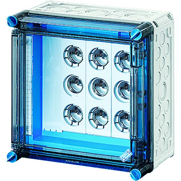 Hensel Mi 3260 Mi-Sicherungsgehäuse, 3x3x63A, DIII, E33 a. Sammelsch.250A, 5polig, Scharnierd.