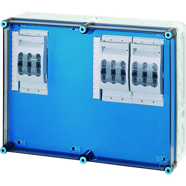 Hensel Mi 6632 Mi-NH-Sicherungslasttrennschaltergehäuse 3x3x NH00, a. Sammelschine, 250A,5p.