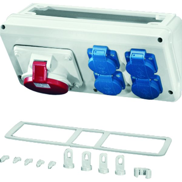 Hensel Mi CB 17 Mi Connection Box, 4x Schuko + CEE 32A, 5p., 400V, 6h