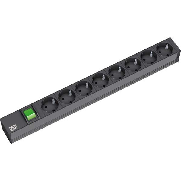 Bachmann 333.505 19 Zoll Steckdosenleiste 8-fach 1HE mit Schalter