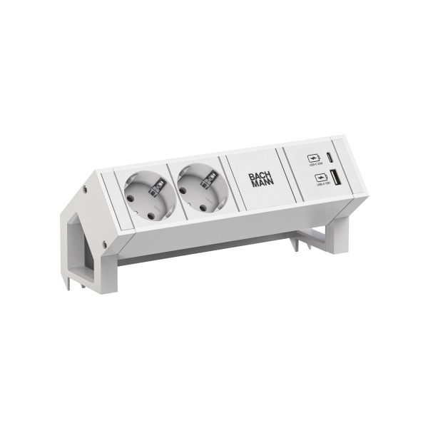 Bachmann 902.3201 Steckdosenleiste DESK2 white 2xCEE7/3