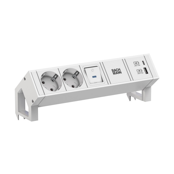 Bachmann 902.3203 Steckdosenleiste DESK2 white 2xCEE7/3