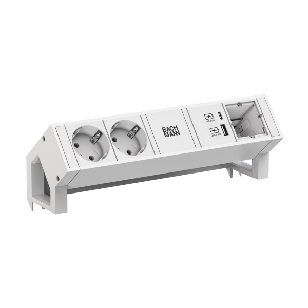 Bachmann 902.3213 Steckdosenleiste DESK2 white 2xCEE7/3